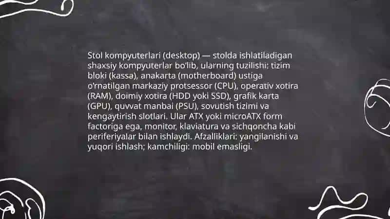 Shaxsiy kompyuterning turlari va tuzilishi 4