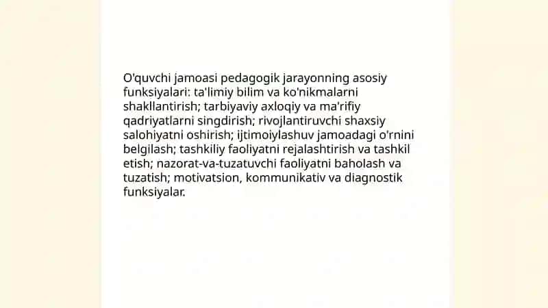 O'quvchilat jamoasi- yaxlit pedagogik jarayonning asosiy shakli 4
