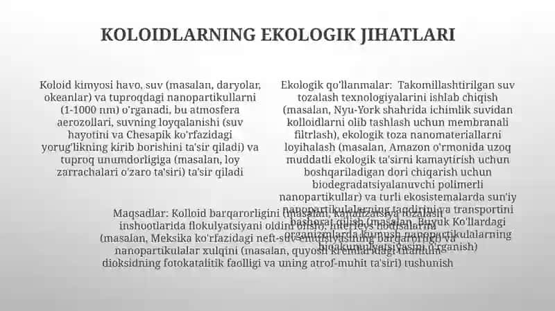 Kalloid kimyo fanining maqsadi va vazifalari 4
