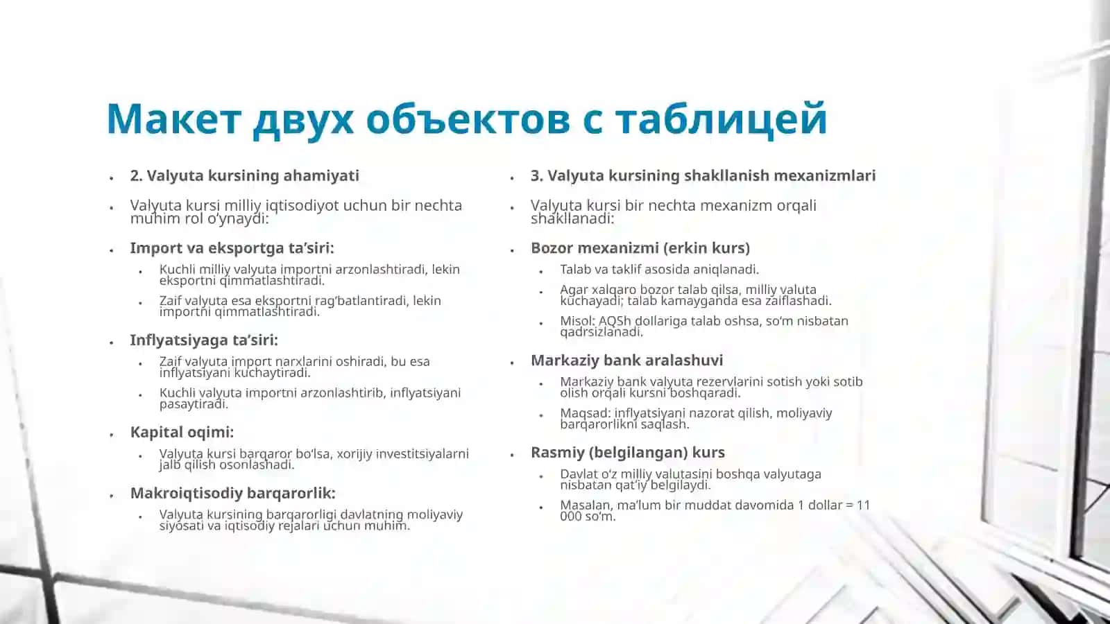 Valyuta kursi dinamikasi va ochiq iqtisodiyot modellari 4