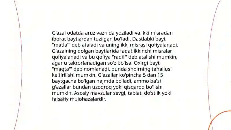 G'azal va uning turlari 4