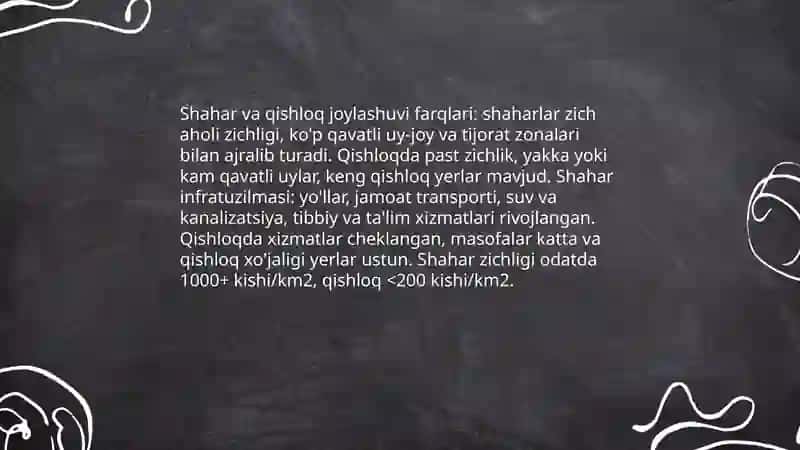 Aholining joylashuvi va urbanizatsiya 4