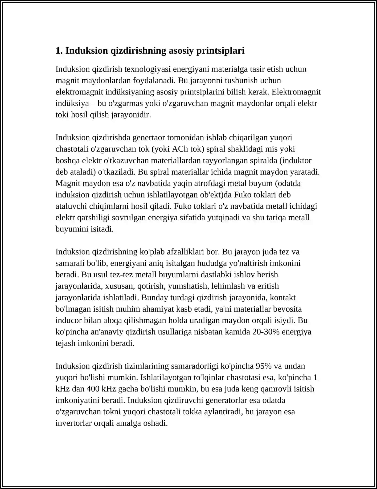 METALLARNI TOʻLA QIZDIRISH INDUKSION QURILMALARI 4