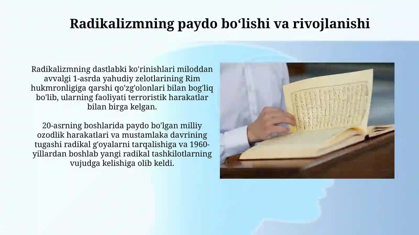 Diniy fundamentalizm radikalizm va terrorizmning tarixivayoʻnalishlari 4