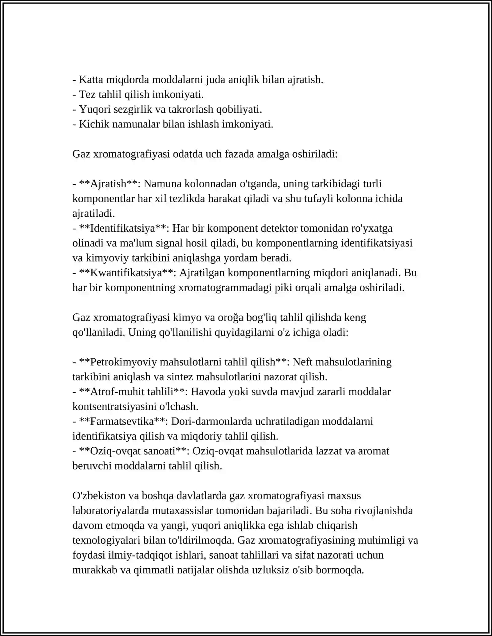 GAZ SIMON VA GAZ SUYUQLIK XROMOTOGRAFIK USULLARI 4
