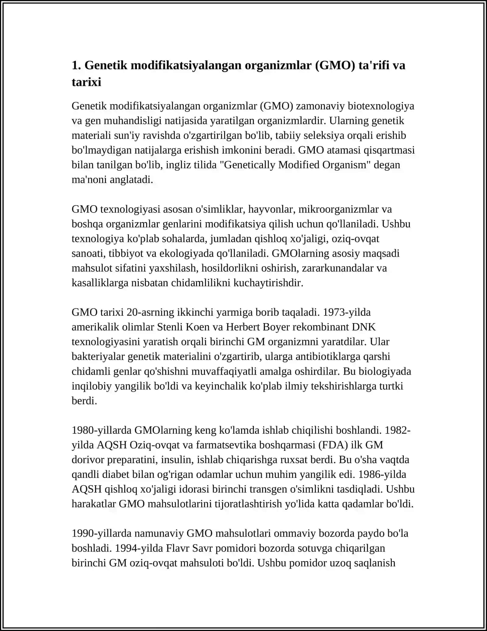 GENETIK MODIFIKATSALANGAN ORGANIZMLARNING MAHALLIY VA GLOBAL TARQALISHI 4