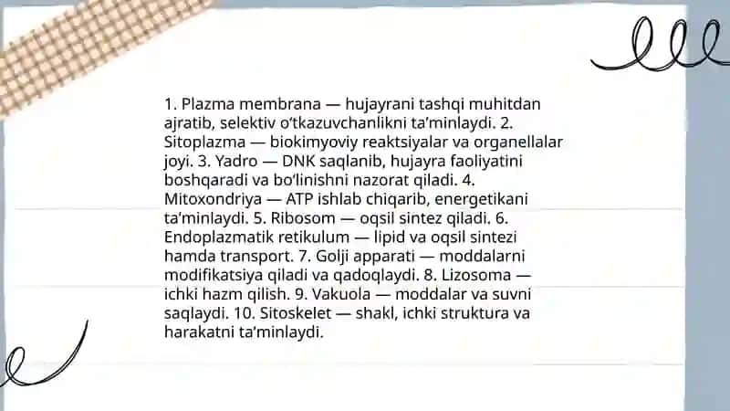 Tirik organizmlar va ularda kechadigan jarayonlar 4