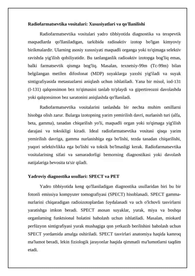 Yadro kimyosi tibbiyotdagi oʻrni 4