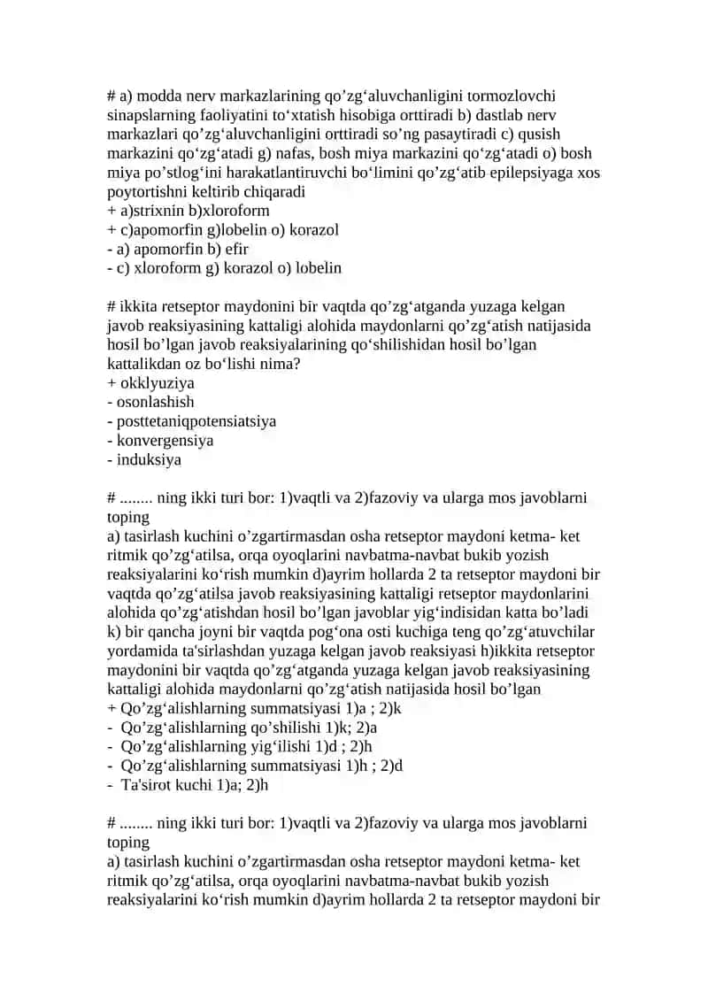 Dekart nerv tizimi tuzilishini oʻrganib odam xarakatlarini ixtiyoriy va ixtiyorsiz turlarga boʼlinadi 4