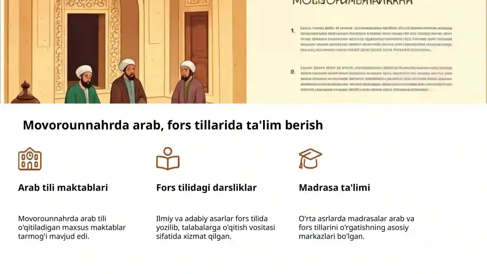 Movorounnahrda tarbiya va maktablar 4