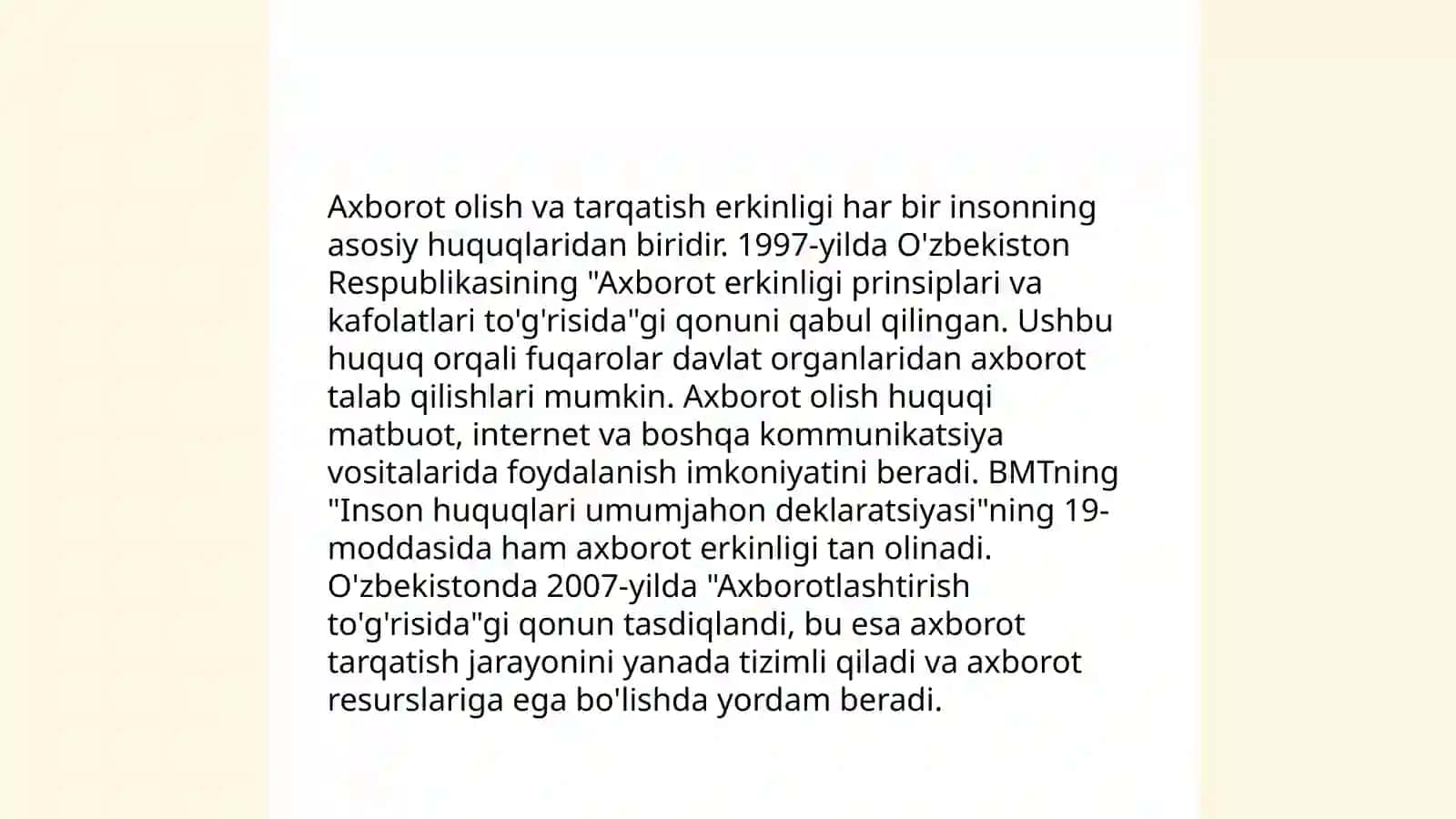Ommaviy axborot vositalarining huquqiy asoslari 4