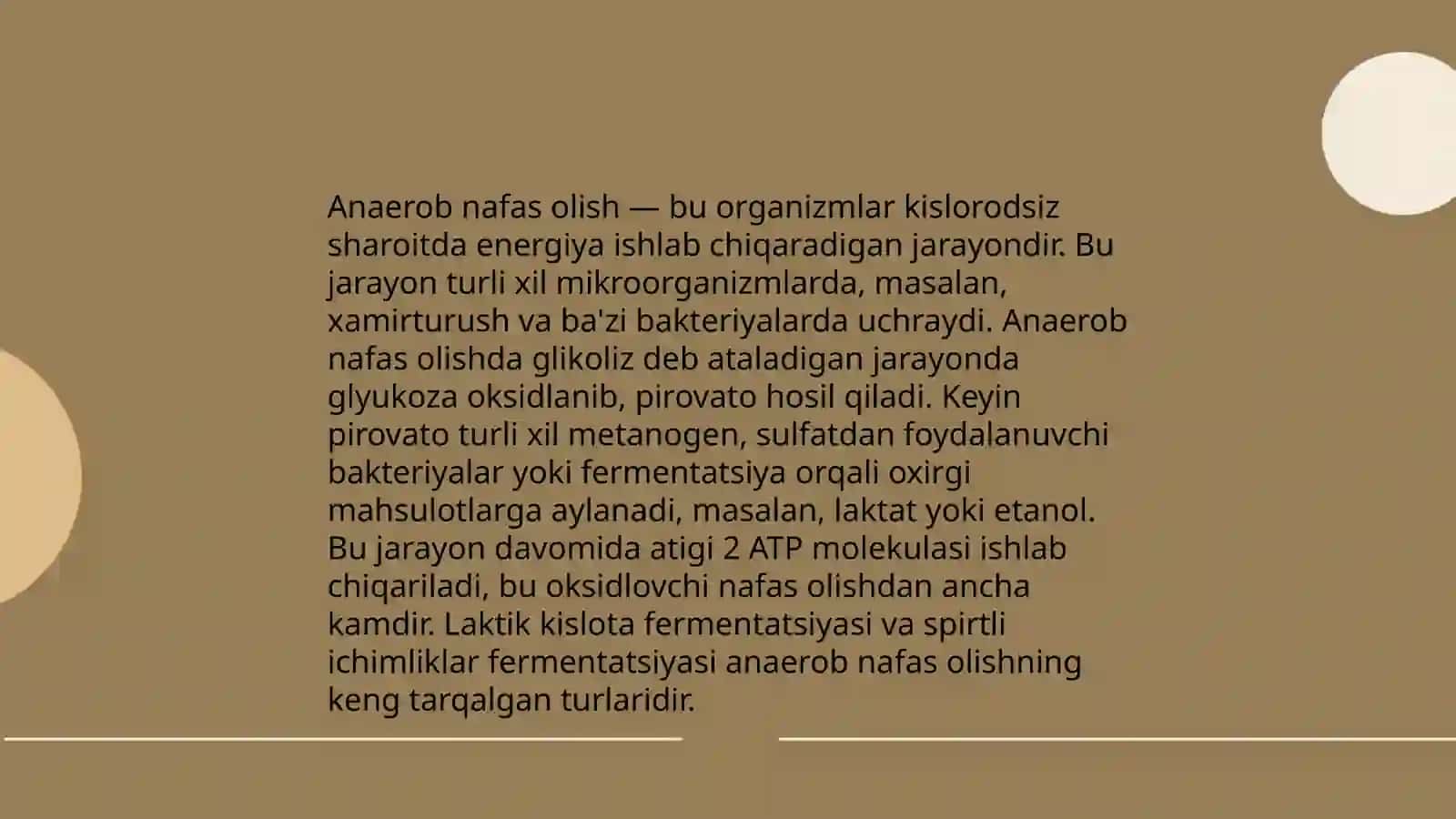 Metabolizm jarayonida energiya hosil bo'lishi va sarflanishi 4