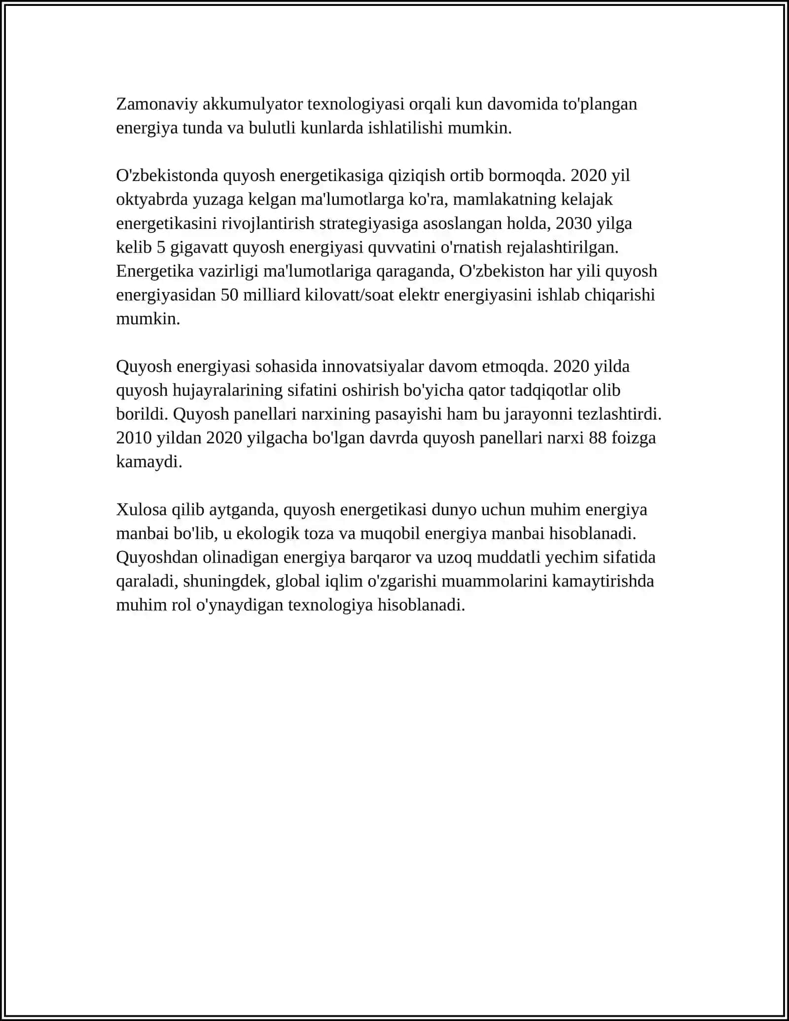 MUQOBIL ENERGETIKANING VA UNI RIVOJLANTIRISH ISTIQBOLLARI 4