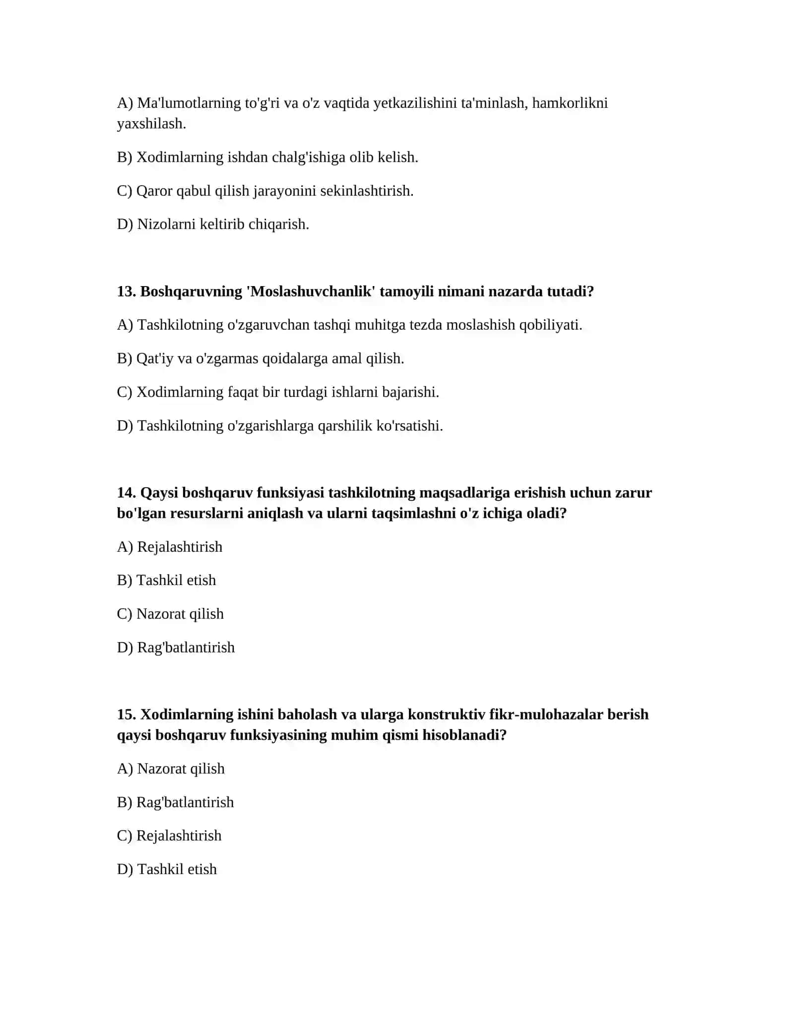 Biznes boshqaruv funksiyalari va tamoyillari 4