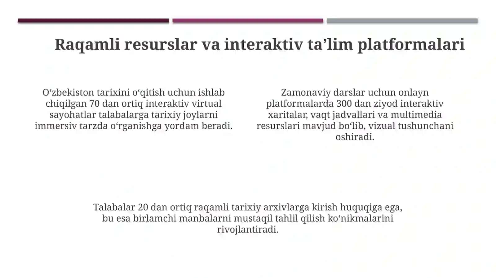 O‘zbekistonning eng yangi tarix fanini o‘qitishdagi ilg‘or inovatsiyalar 4