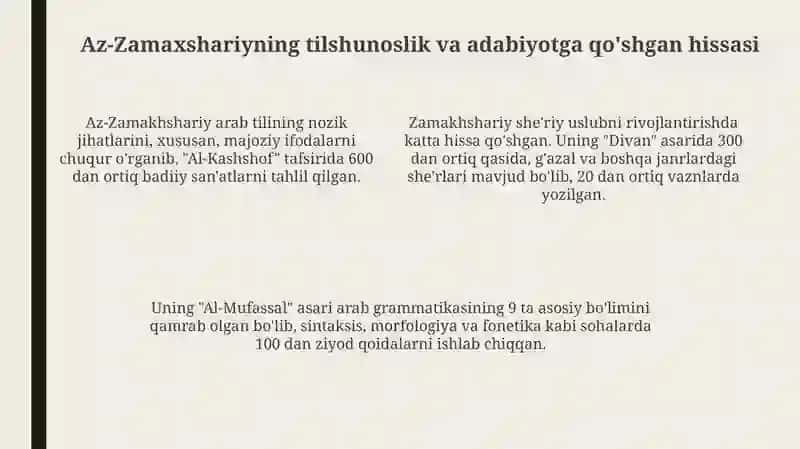 Az-Zamaxshariyning hayoti va asosiy asarlari 4