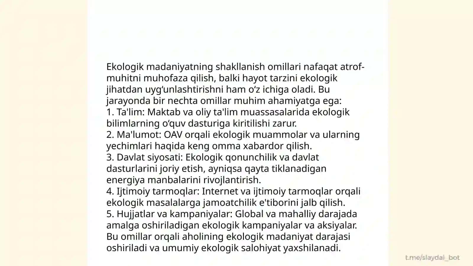 Oʻzbekistonda ekologik tarbiya va ekologik madaniyatining ahamiyati 4