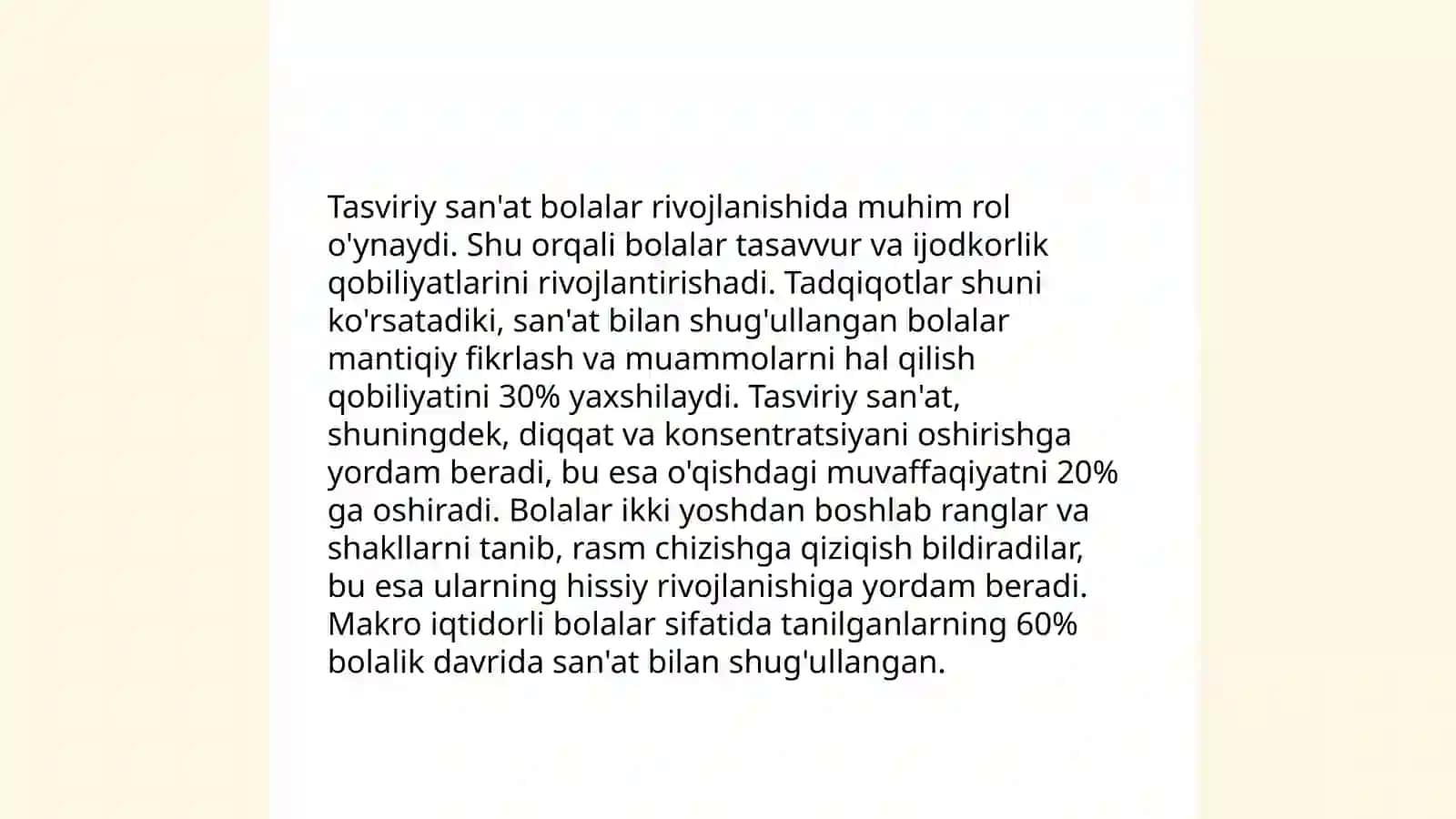 Bolalarda estetik idrok etishni shakllantirishda tasviriy san’atning ahamiyati 4