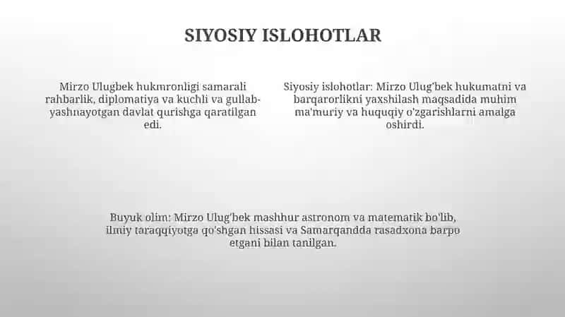 Mirzo Ulug'bek-davlat arbobi va buyuk olim 4