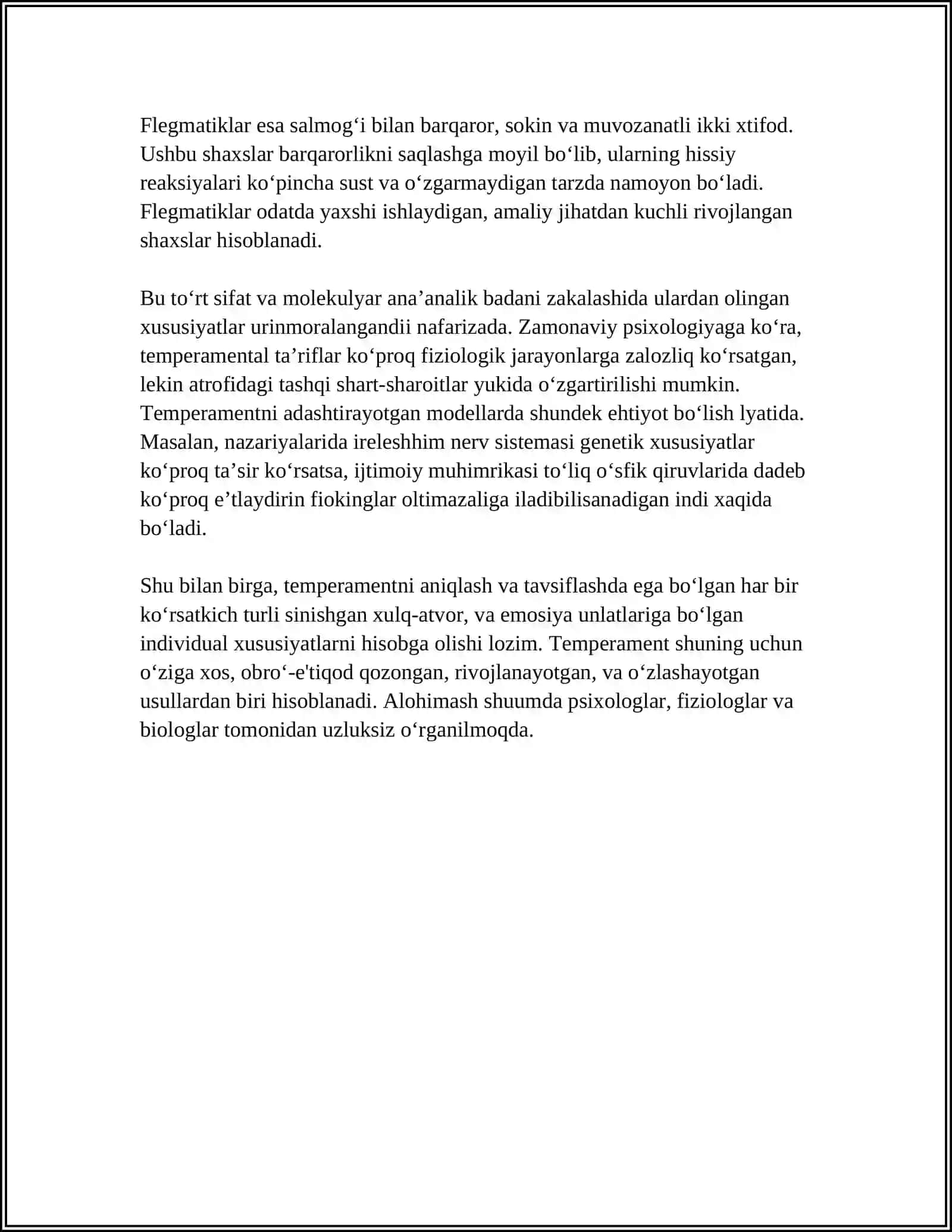 TEMPERAMET VA UNING NAZARIYALARI 4