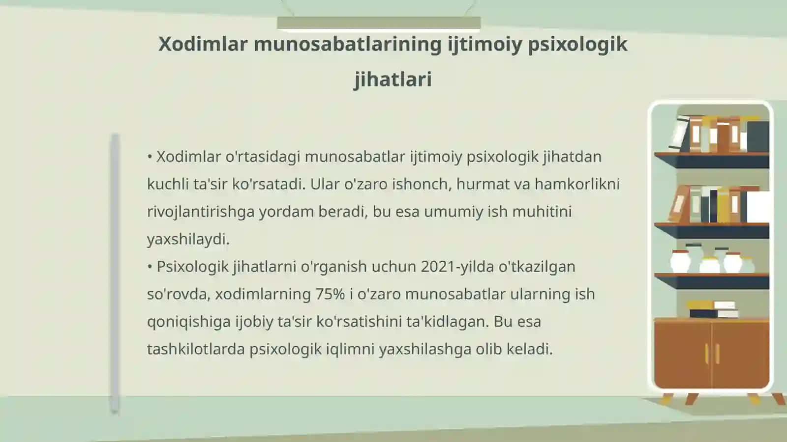 Tashkilot xodimlari oʻrtasidagi munosabatlar 4