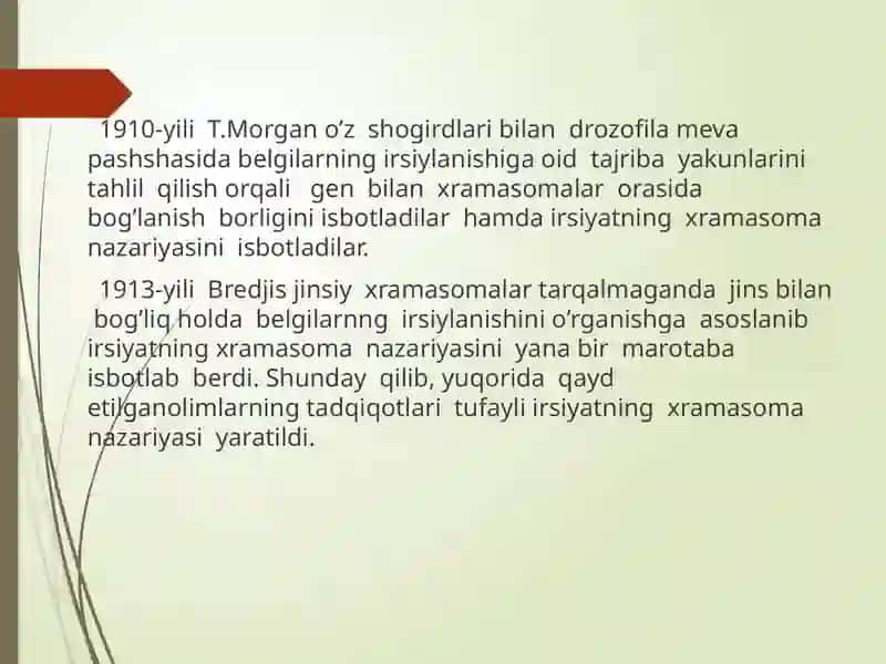 Irsiyatning  xramasoma nazariyasi 4