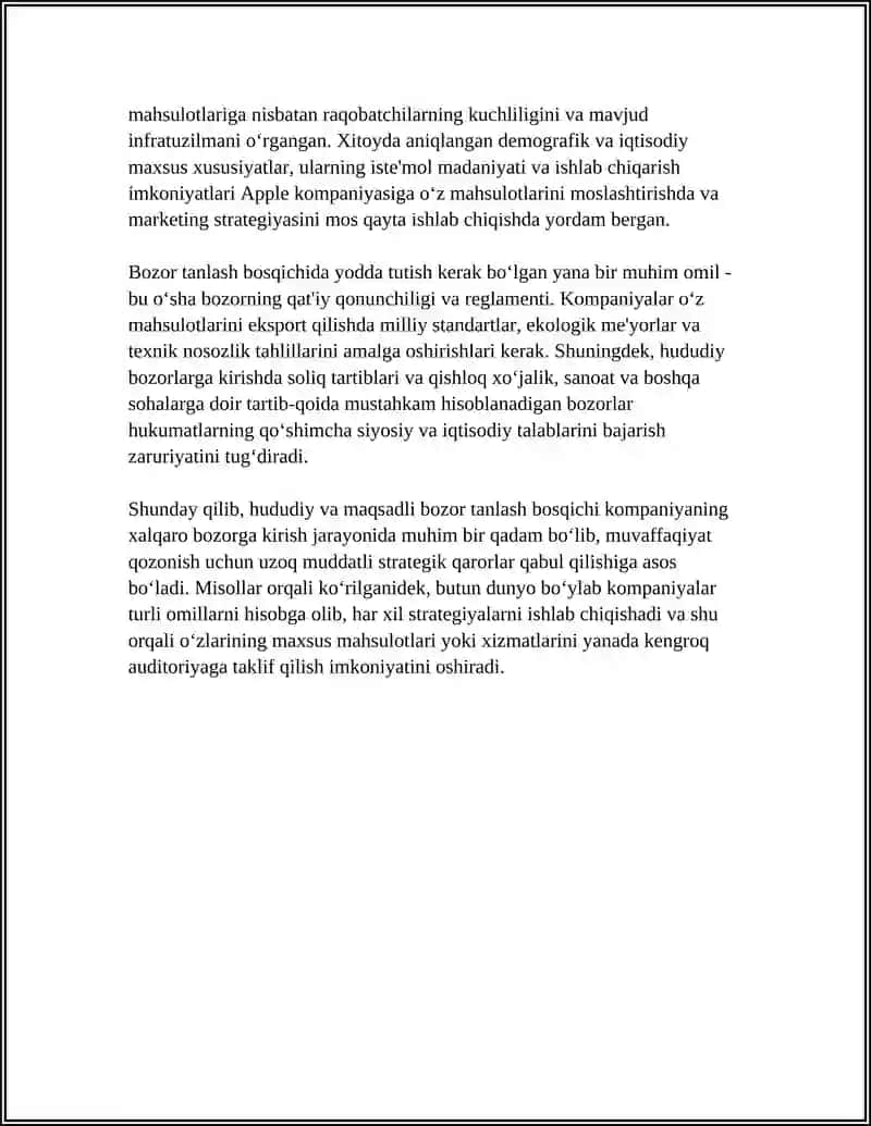 XALQARO BAZOR TADQIQOTLARINIG BOSQICHLARINI TAHLIL QILING VA HAR BIR BOSQICHGA REAL MISOLLAR KELTIRING 4