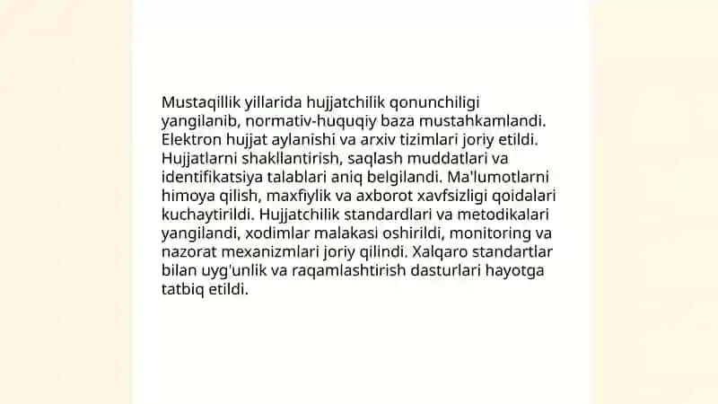Hujjatchilikning takomillashuvi 4