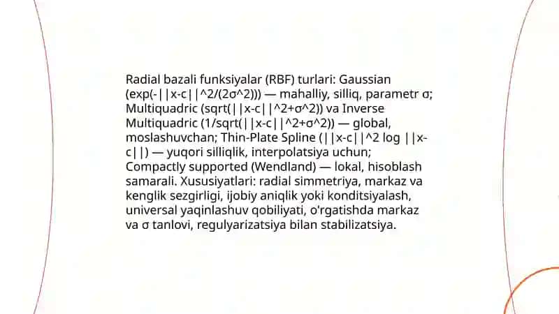 Radial neyron toʻrlar 4