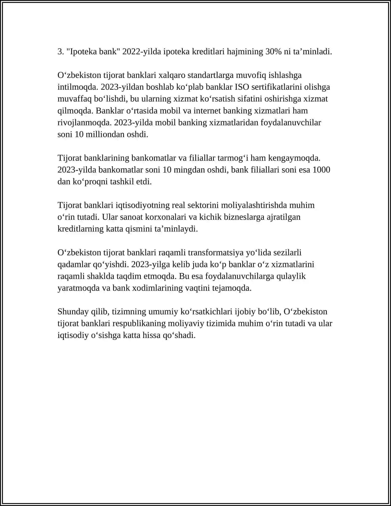 BANKLARNING TASHKILIY TUZILMALARINING TURLARI 4
