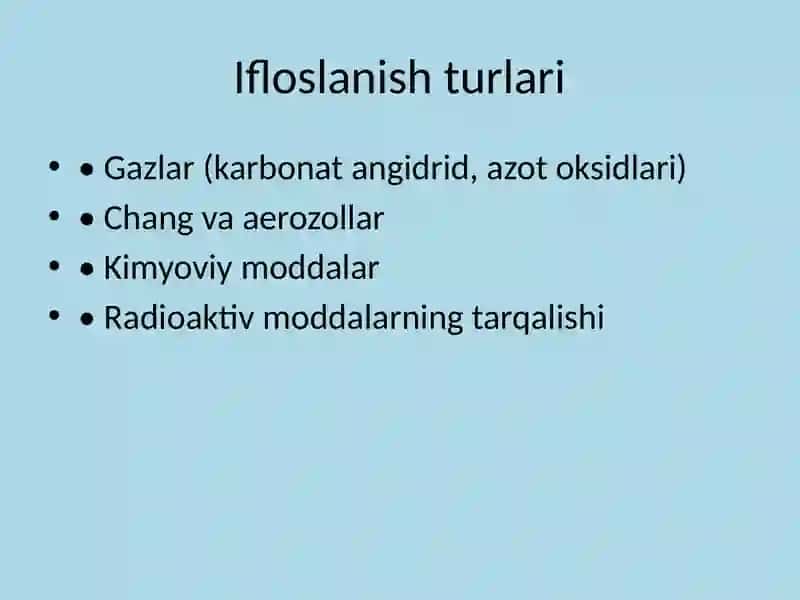 Atmosfera ifloslanishi va uning oldini olish choralari 4