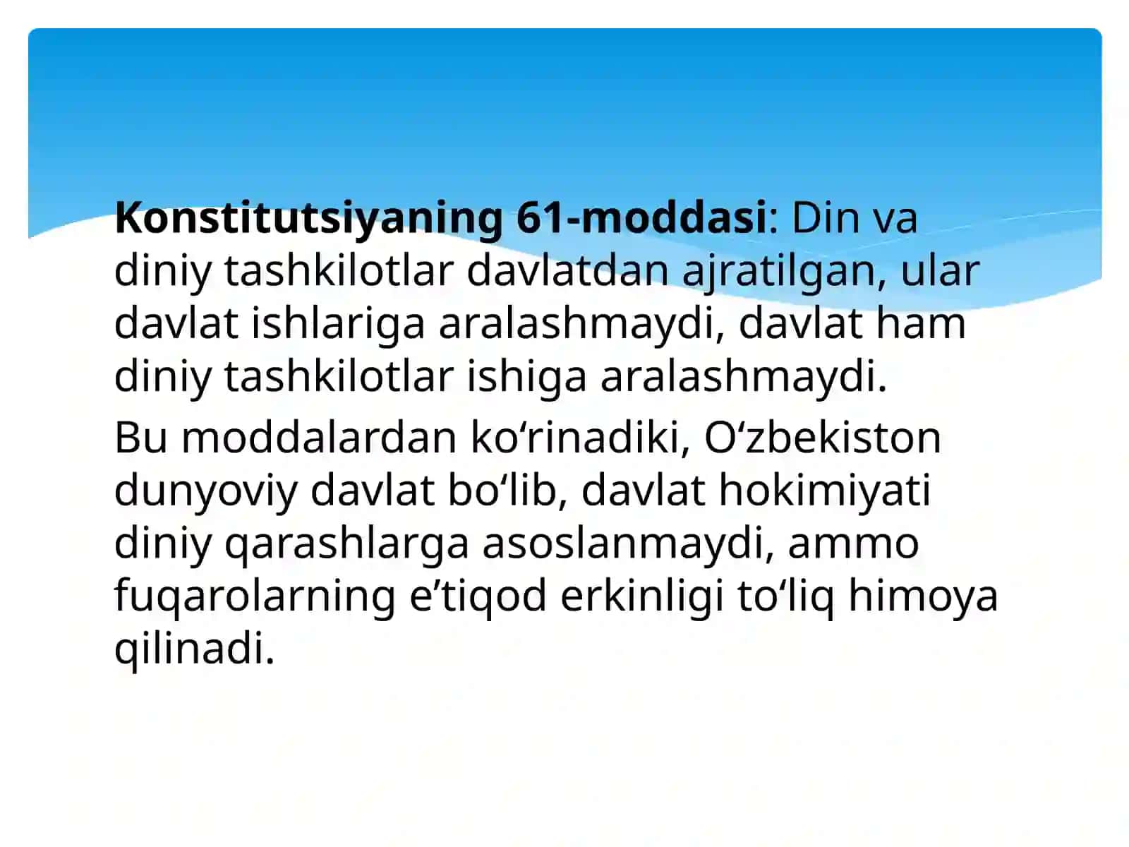 Oʻzbekistonda davlat va din munosabatlariga doir qonun hujjatlari 4