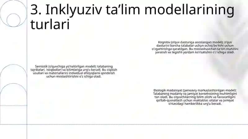 Inklyuziv Ta'Lim Modellari:Tahlili Va Xususiyatlari 4