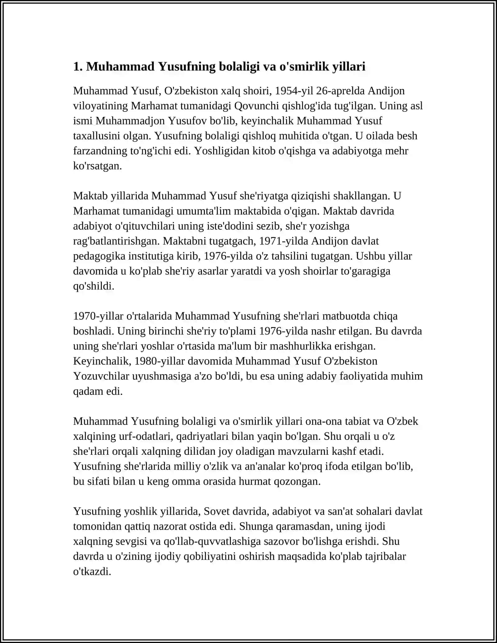 MUHAMMAD YUSUF HAYOTI VA IJODI TOʻGʻRISIDA PREZINTATSIYA 4