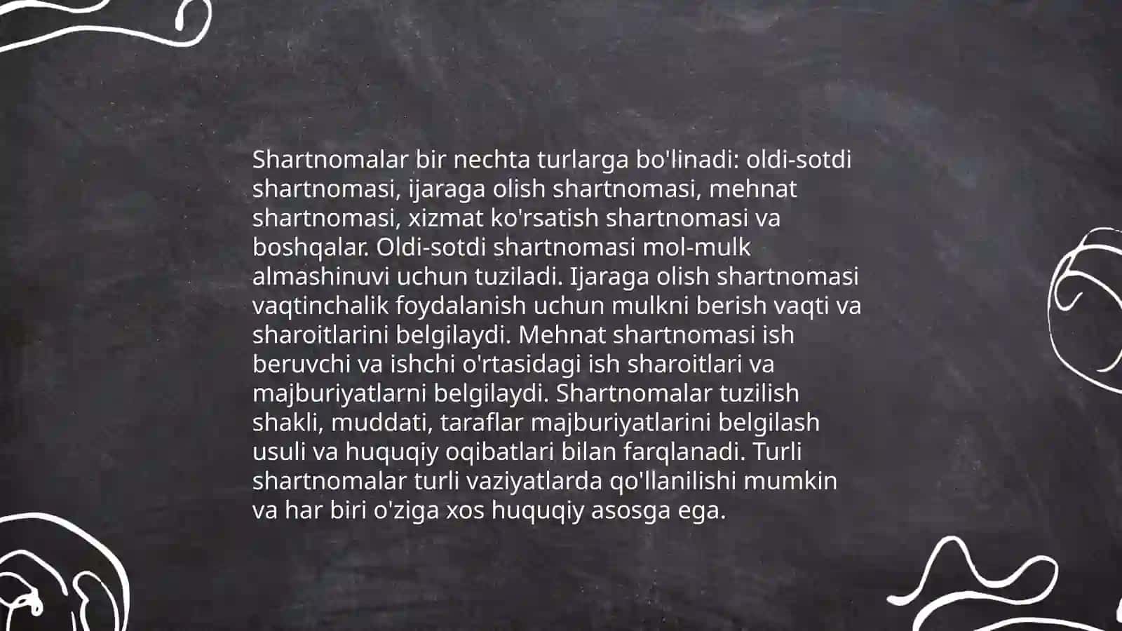 Dalolatnomaning zaruriy qismlari. Shartnoma turlari va rasmiylashtirish tartibi 4