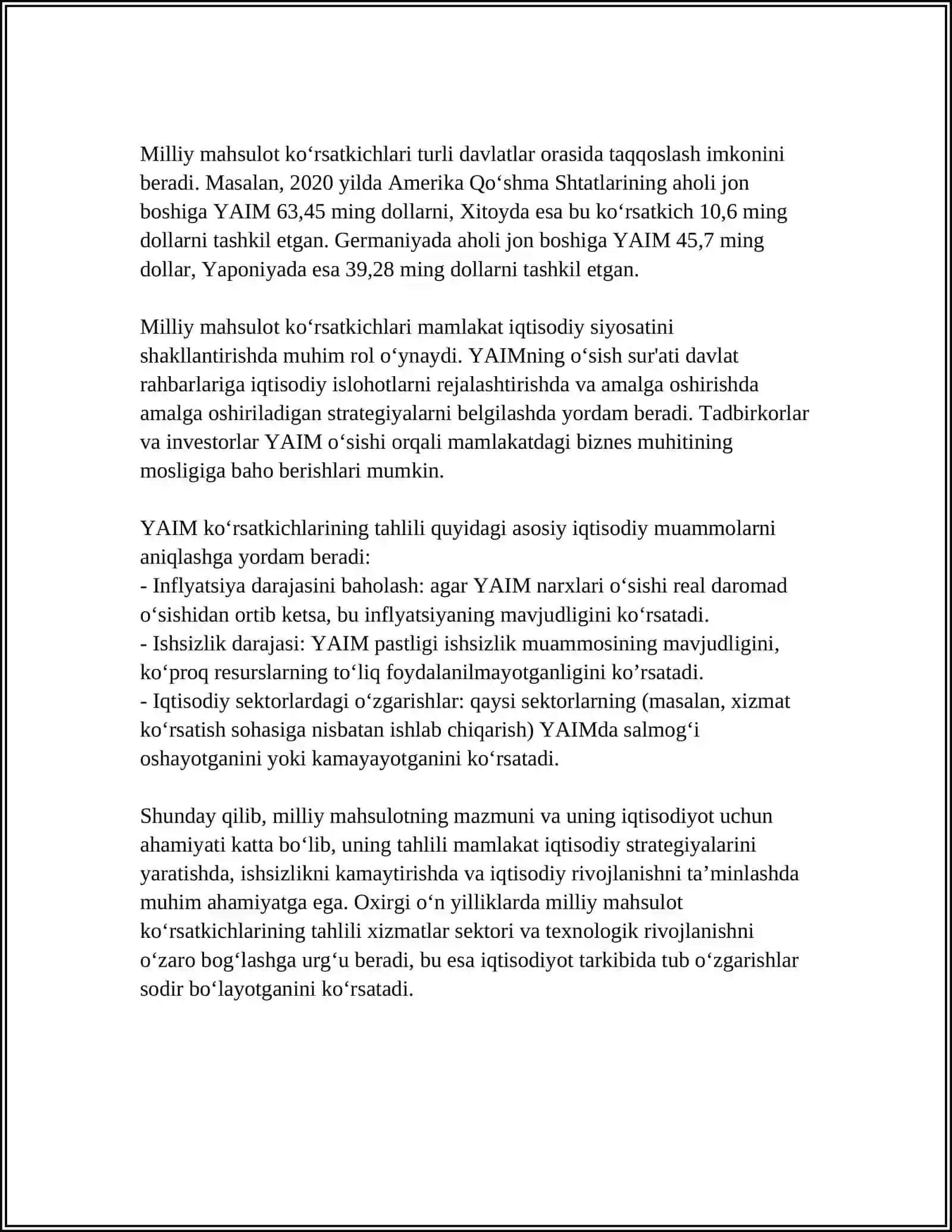 MILLIY MAHSULOTNING MAZMUNI, TARKIBIY QISMLARI VA HARAKAT SHAKLLARI 4