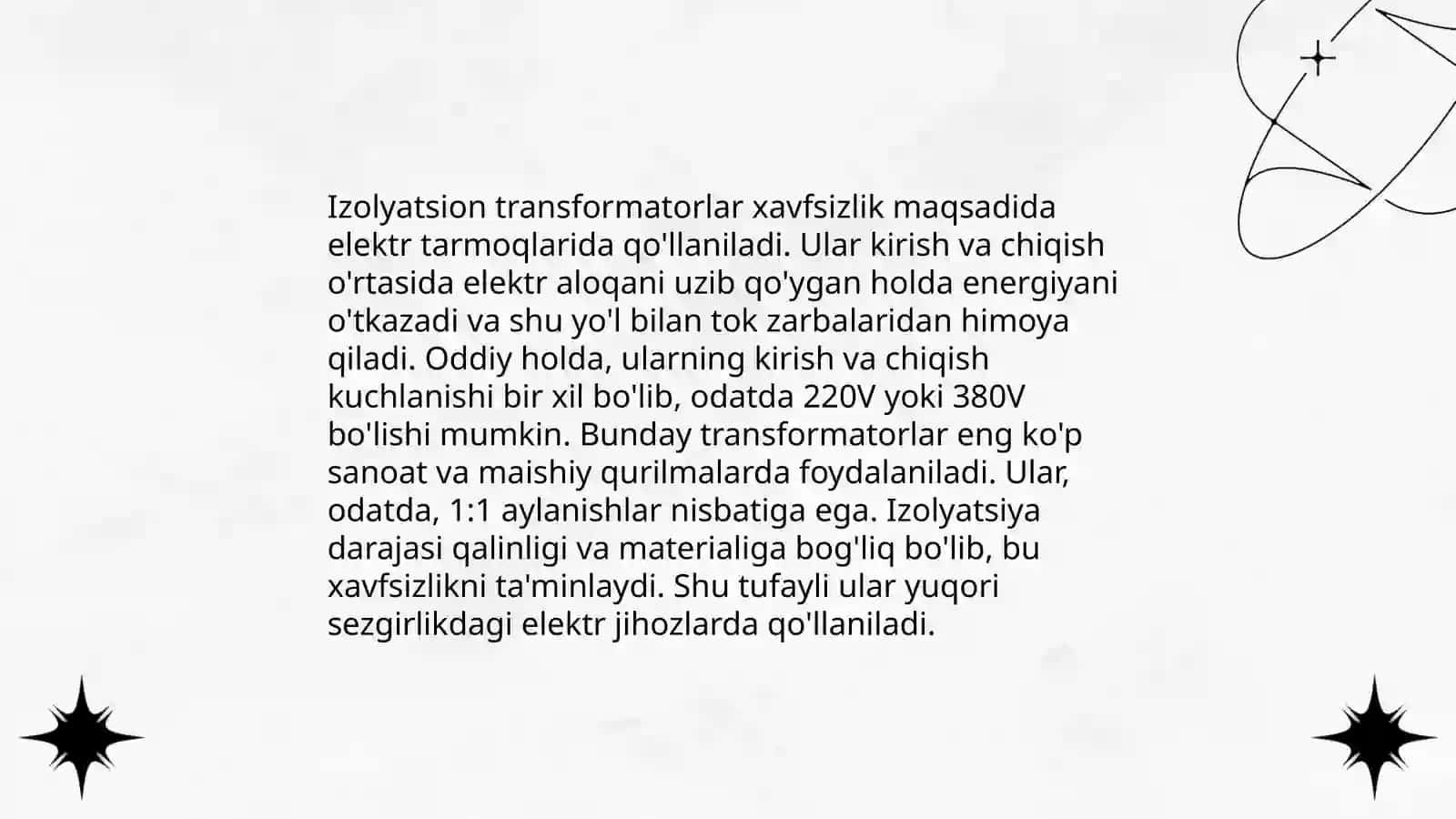 Transformatorlarning ish xaraktristikalari 4