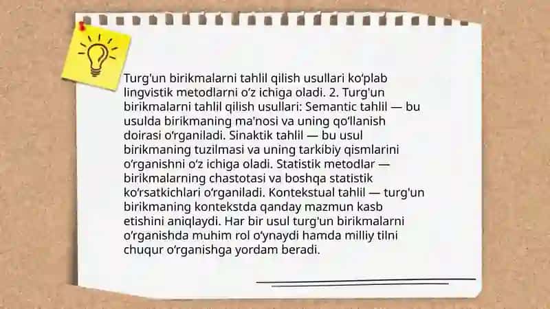 Turg'un birikmalar tahlili 4