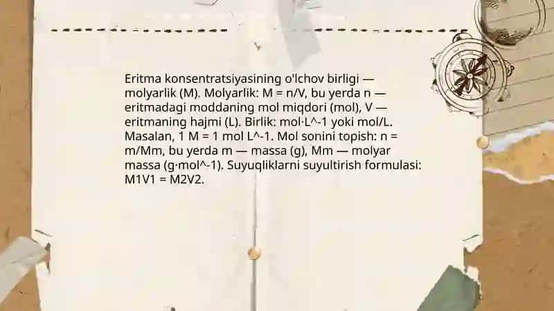 Suyuq eritmalar va ularning konsentratsiyasi 4