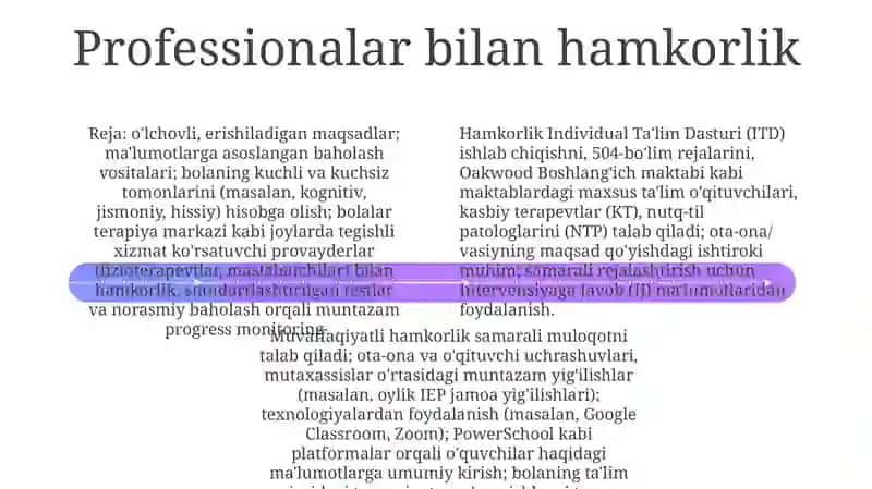 Individual Ta'lim Dasturlarini (IEP) 4