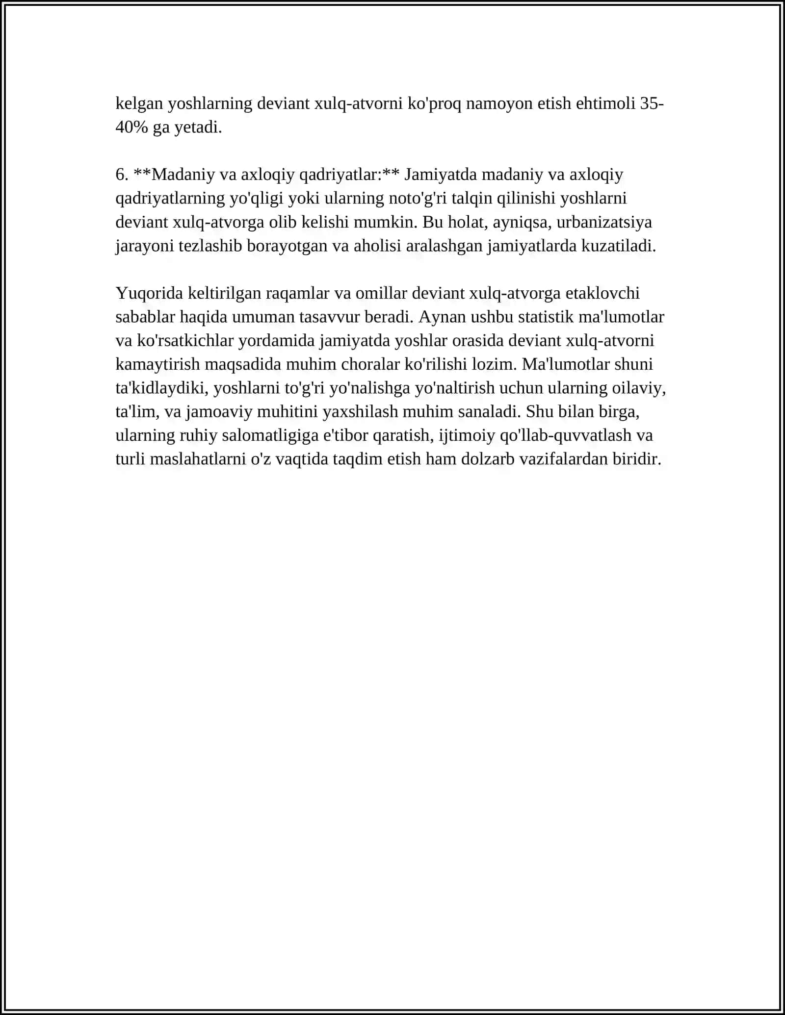 YOSHLAR OʻRTASIDAGI DEVIANT XULQ-ATVOR PROFILAKTIKASI 4