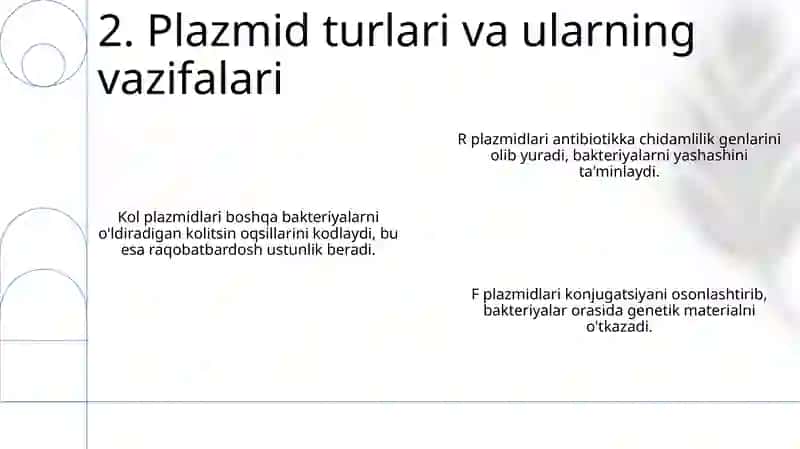 Konjugativ plazmidlar va gorizontal gen o'tkazuvchanligi 4