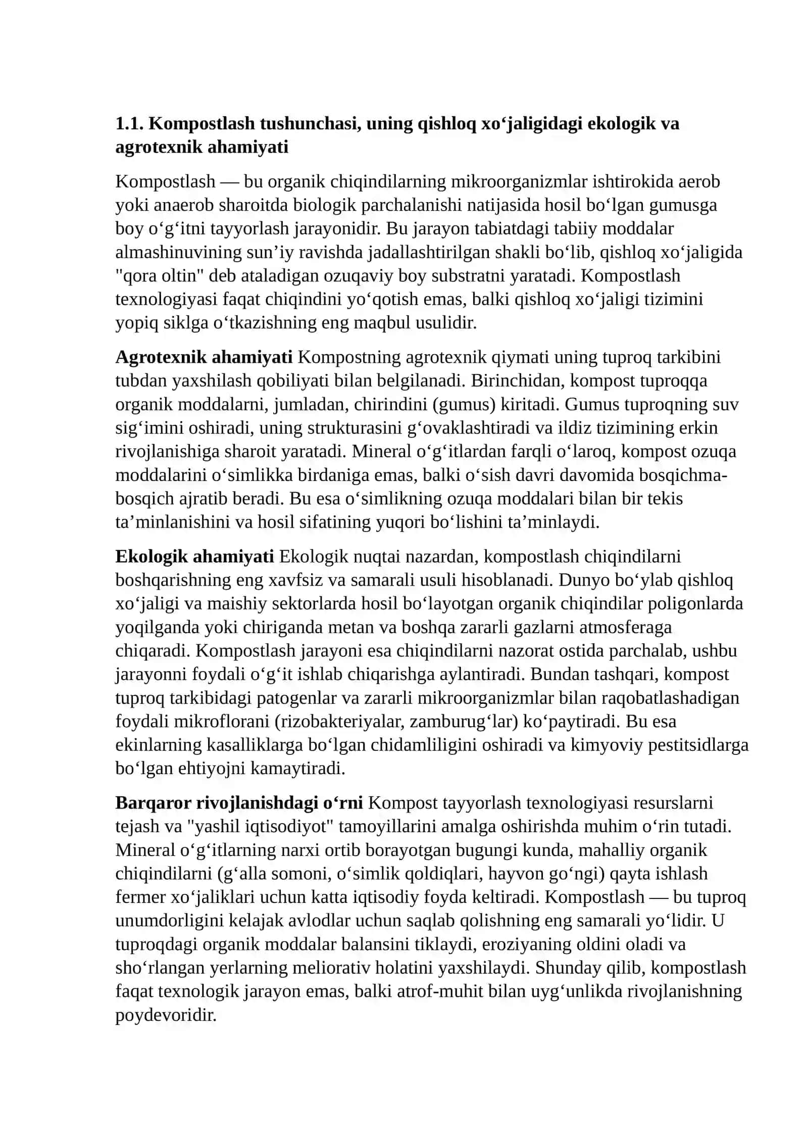 Kompost tayyorlash texnologiyasini ishlab chiqish va takomillashtirish usullari 4