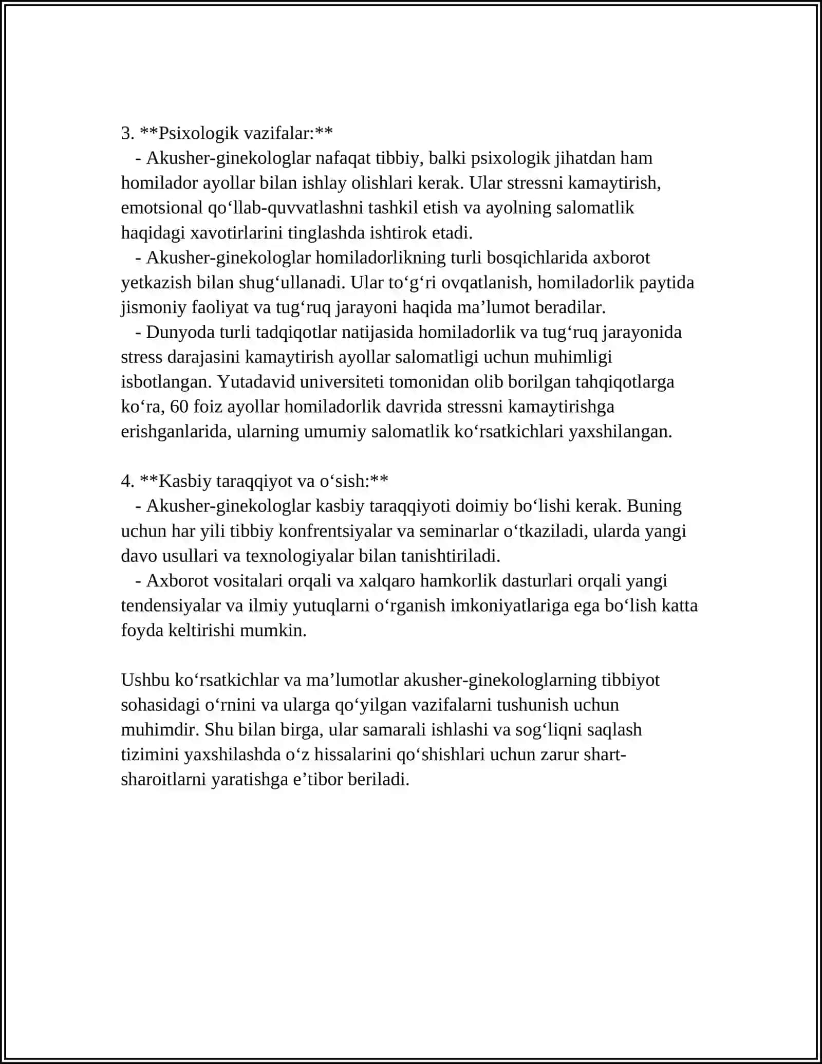 AKUSHER GINEKOLOGLARNING PSIXOLOGIK VAZIFALARI 4