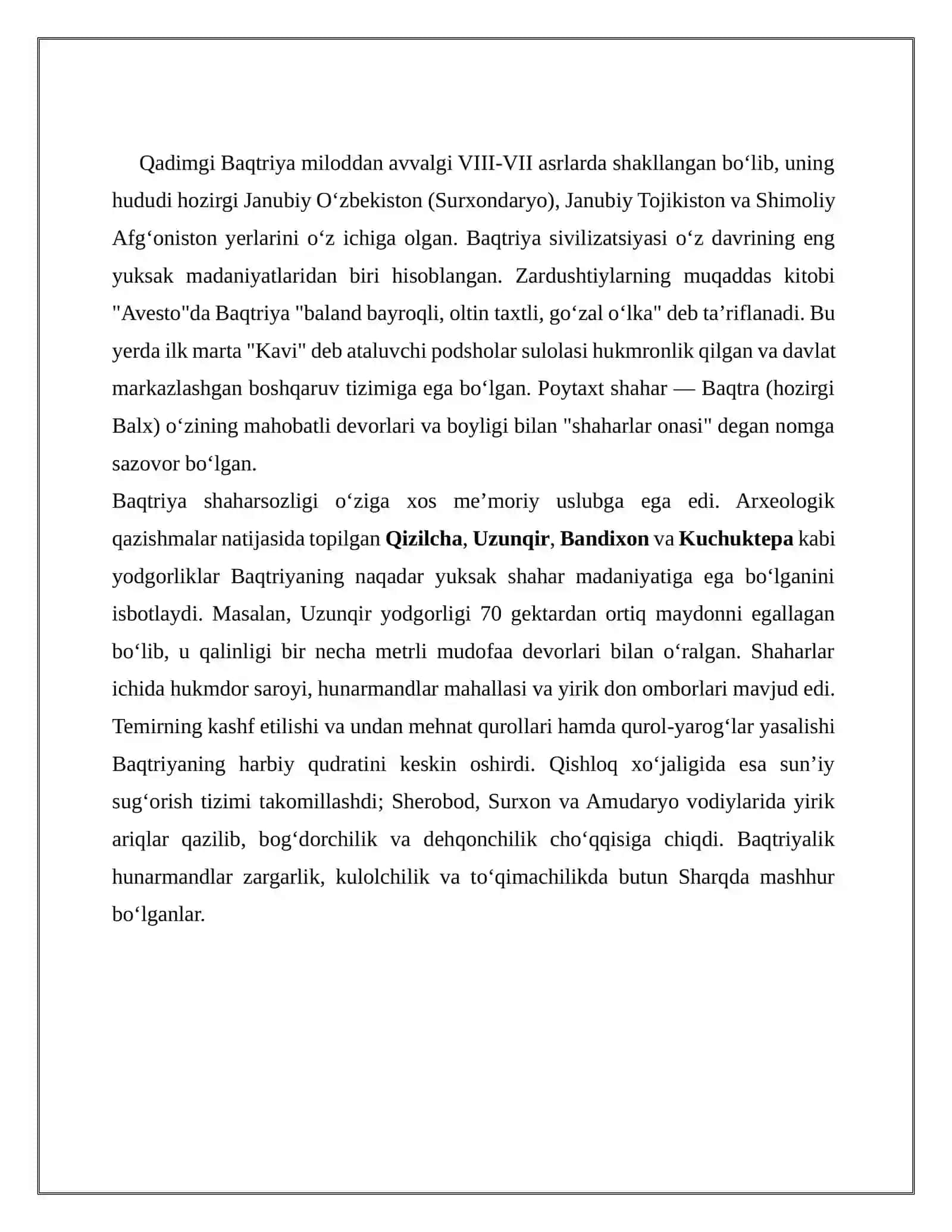QADIMGI BAQTRIYA VA XORAZM DAVLATLARI: SHAKLLANISHI VA DAVLATCHILIK ASOSLARI 4
