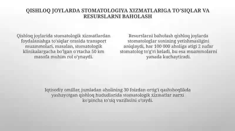 Qishloq aholisiga stomatologik yordamni tashkil etish 4