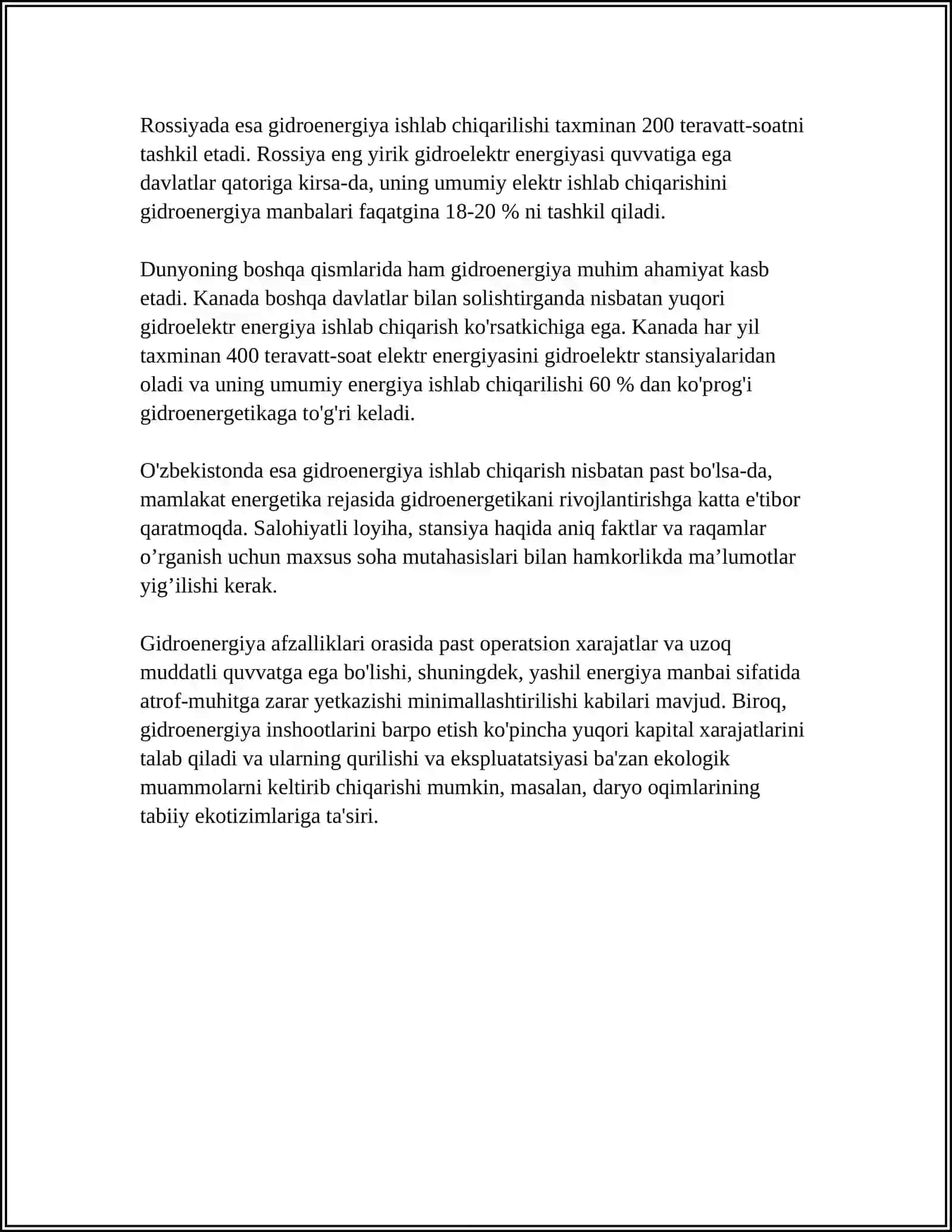 GIDROELEKTR STANSIYA 4