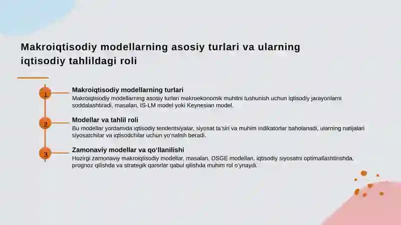 Makroiqtisodiy modellar va makroiqtisodiy tahlilda ulardan foydalanish 4