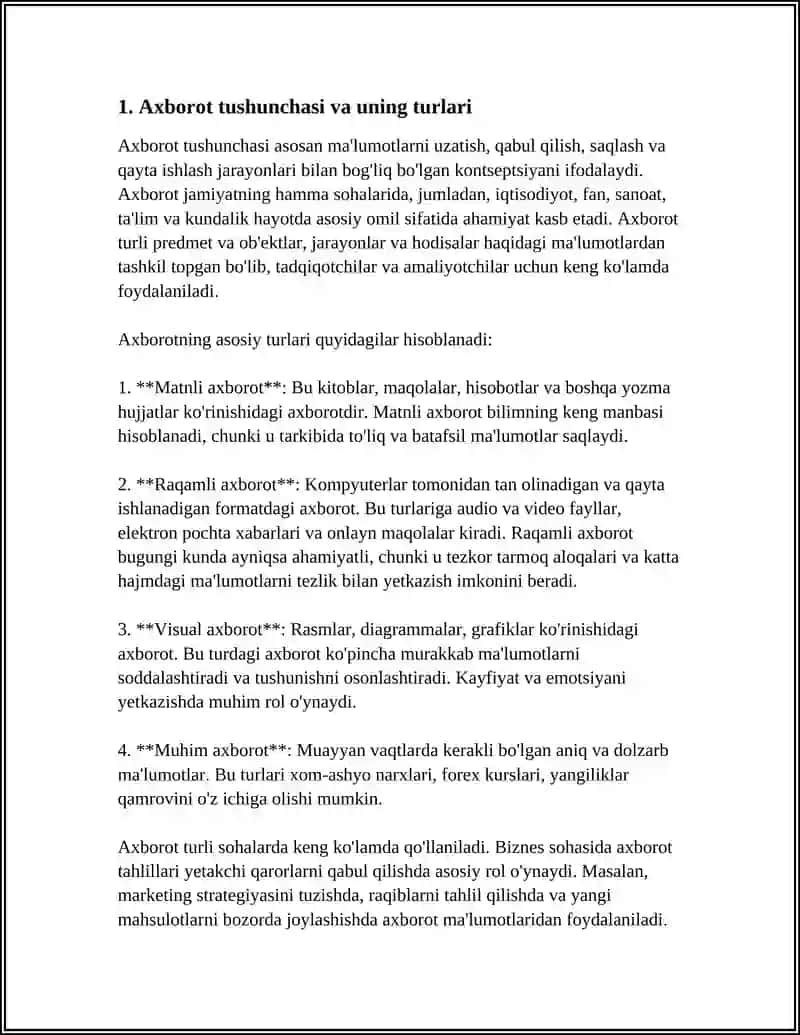 AXBOROT VA UNING TURLARIGA TURLI SOHALARDA QOLLANISHI 4