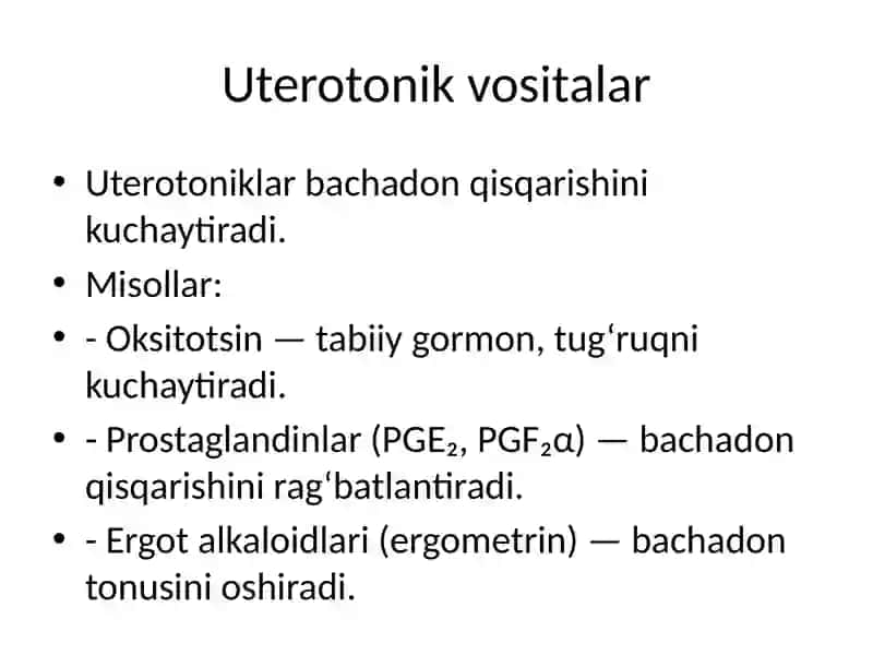 Miometriy va narkoz vositalari 4